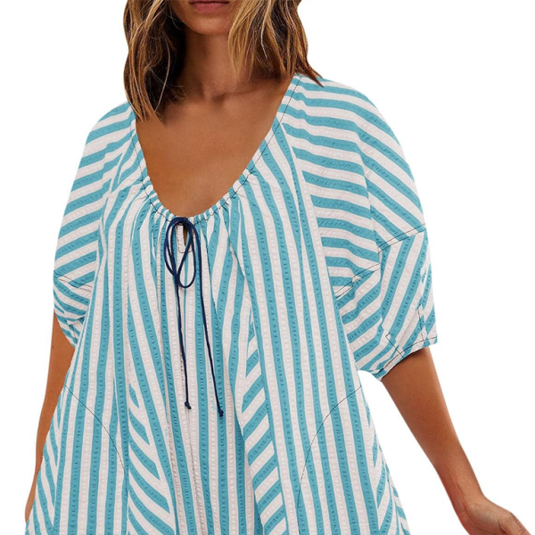 π€ Striped Short-Sleeve Jumpsuit β Chic, Comfy & Slimming V-Neck Romper π€