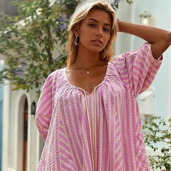 π€ Striped Short-Sleeve Jumpsuit β Chic, Comfy & Slimming V-Neck Romper π€