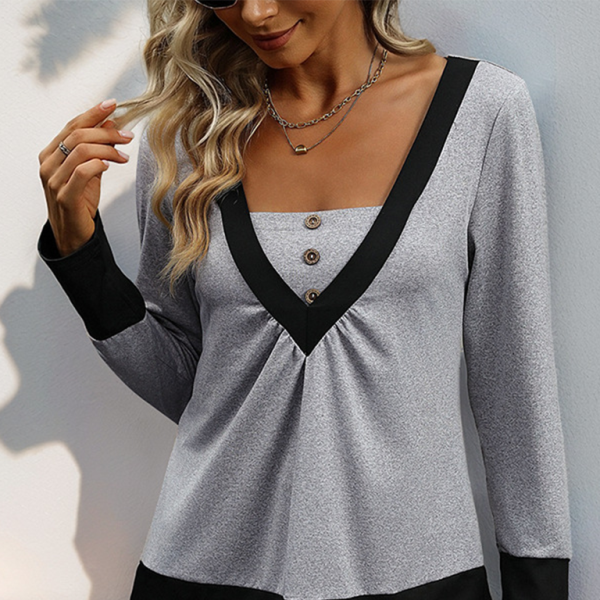 β¨ Cozy Chic Long Sleeve V-Neck Knit Top β Stylish & Comfy for Fall Winter β¨