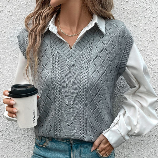 π§Ά Cozy Cable Knit V-Neck Sweater Vest β Chic & Stylish Layering Must-Have π€