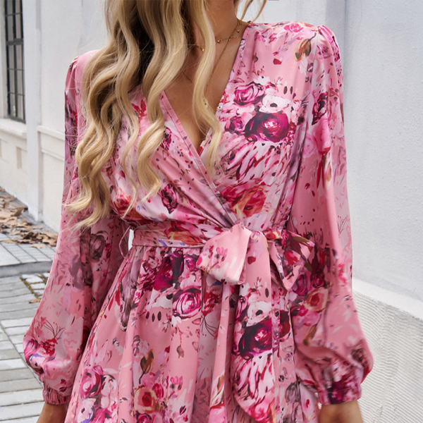 🔥 Bold & Chic Contrast Print Long Sleeve Jumpsuit – High Waist, Flattering Fit 🔥