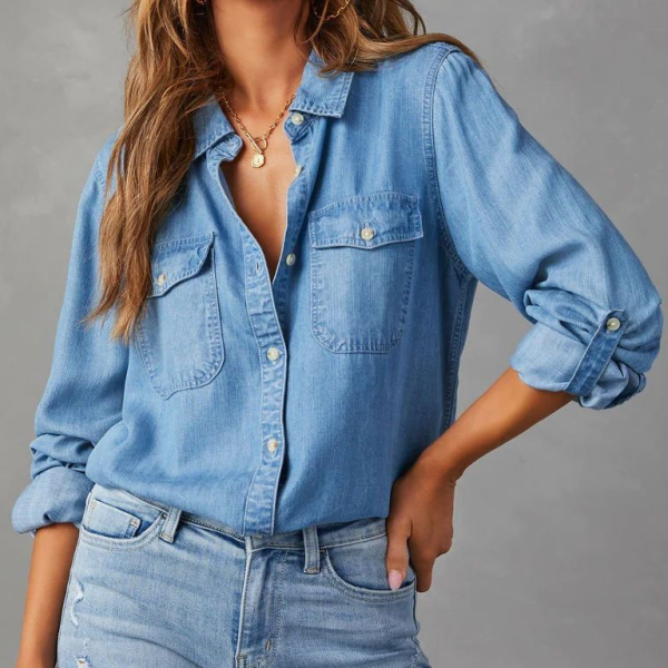 π Chic & Casual Denim Shirt β Long Sleeve, Button-Up & Effortlessly Stylish π