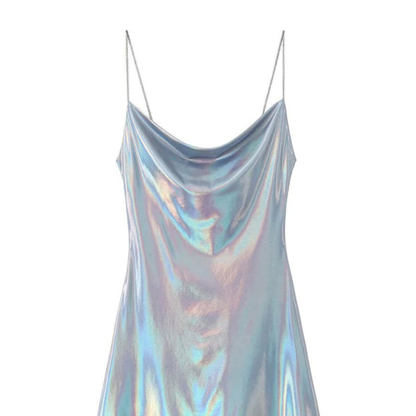 ✨ Backless Metallic Suspender Dress – Sexy & Stylish Party Look ✨