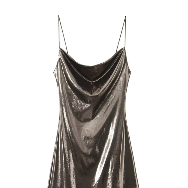✨ Backless Metallic Suspender Dress – Sexy & Stylish Party Look ✨