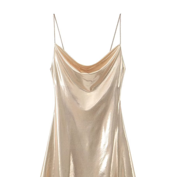 ✨ Backless Metallic Suspender Dress – Sexy & Stylish Party Look ✨