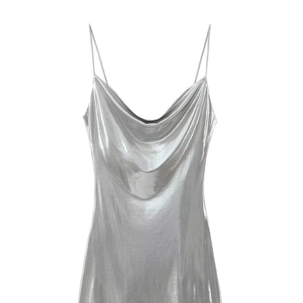 ✨ Backless Metallic Suspender Dress – Sexy & Stylish Party Look ✨