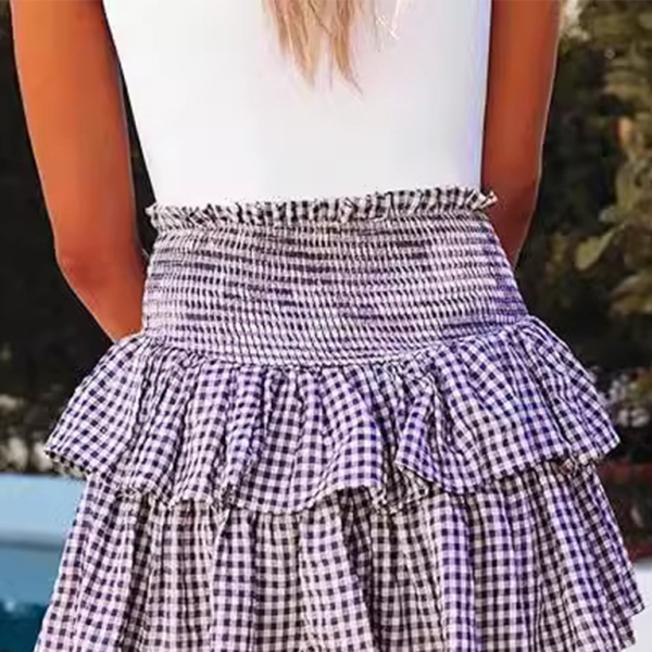 Plaid High-Waist Mini Skirt Y2K Aesthetic Trendy Girl Vibes