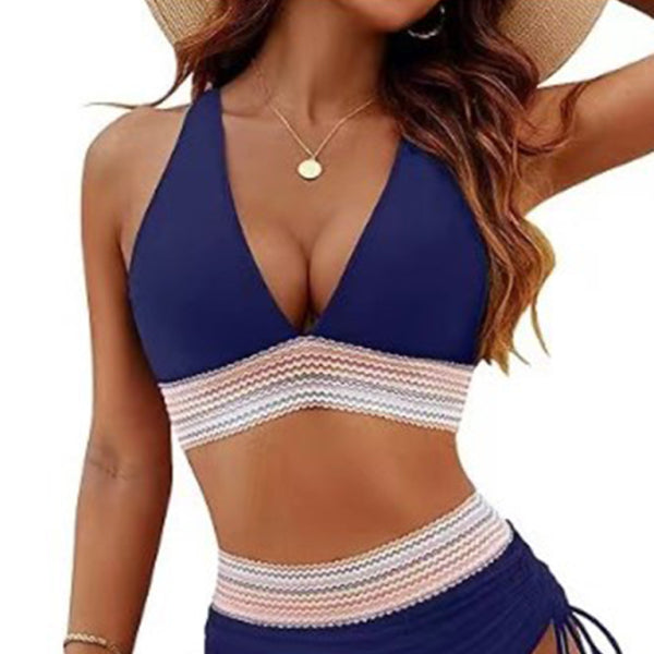 π€ High Waist Leopard Print Bikini Set V Neck Tie Two Piece Swimsuit π€