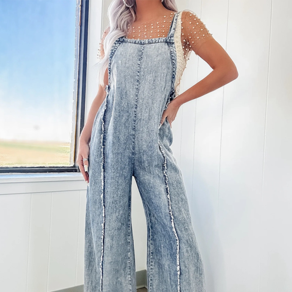 ✨ Vintage Washed Wide Leg Overalls Jumpsuit – Effortlessly Chic & Comfy ✨