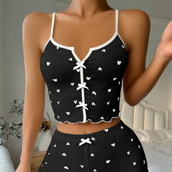 π©· Trendy Heart Print Pajama Set β Cute & Comfy Sleepwear for Women π©·