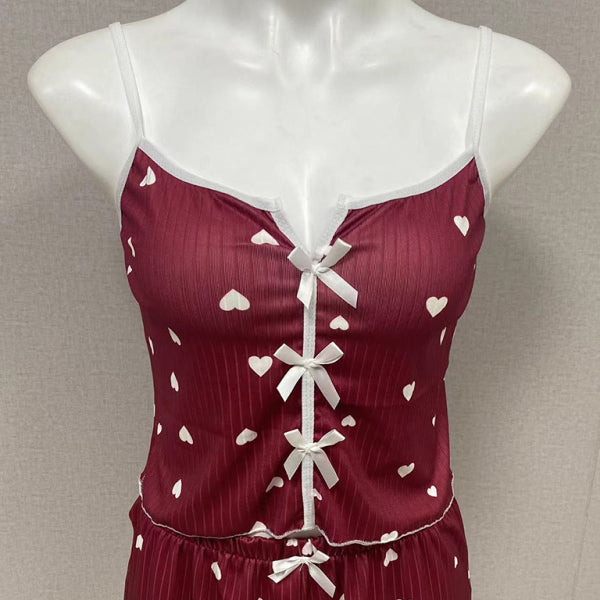 π©· Trendy Heart Print Pajama Set β Cute & Comfy Sleepwear for Women π©·