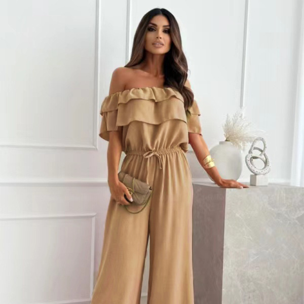 ✨ Chic One-Shoulder Waist-Defining Jumpsuit – Effortless Style for Spring & Summer ✨