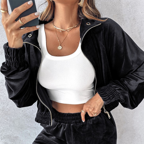 β¨ Luxe Velvet Tracksuit Set β Chic & Cozy 2-Piece Lounge Outfit for Fall & Winter β¨