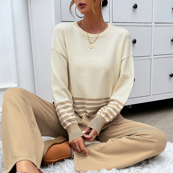 β¨ Cozy Chic Striped Sweater & Pants Set β Trendy Two-Piece Outfit for All Seasons β¨