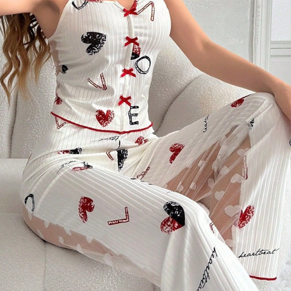 π Chic Color Block Mesh Pajama Set β Sexy & Comfy Lounge Wear β¨
