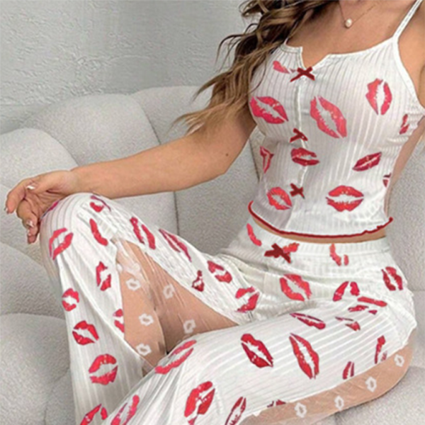 π Chic Color Block Mesh Pajama Set β Sexy & Comfy Lounge Wear β¨