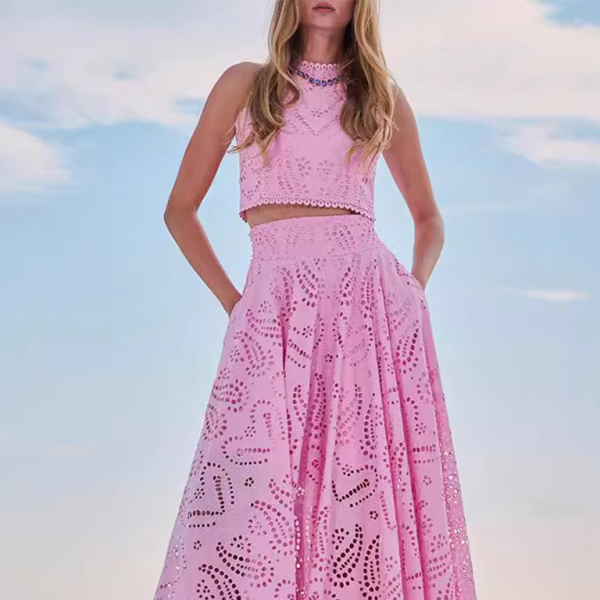 🛍️ Chic Sleeveless Two-Piece Set – Casual & Stylish Long Dress for Vacay Vibes 🌸