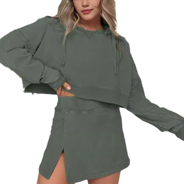 π€ Chic Hooded Sweatshirt Skirt Set β Cozy & Stylish Two-Piece Outfit for Any Season π€