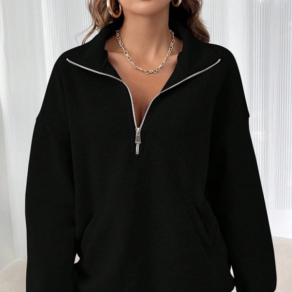 π₯ Cozy Chic Zipper Sweater Lapel Collar Knit Pullover β Trendy & Stylish for Fall Winter βοΈ