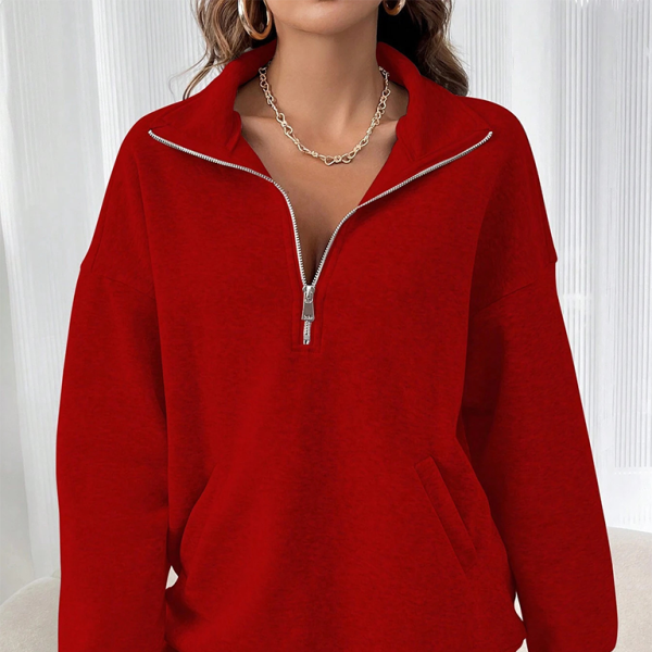 π₯ Cozy Chic Zipper Sweater Lapel Collar Knit Pullover β Trendy & Stylish for Fall Winter βοΈ