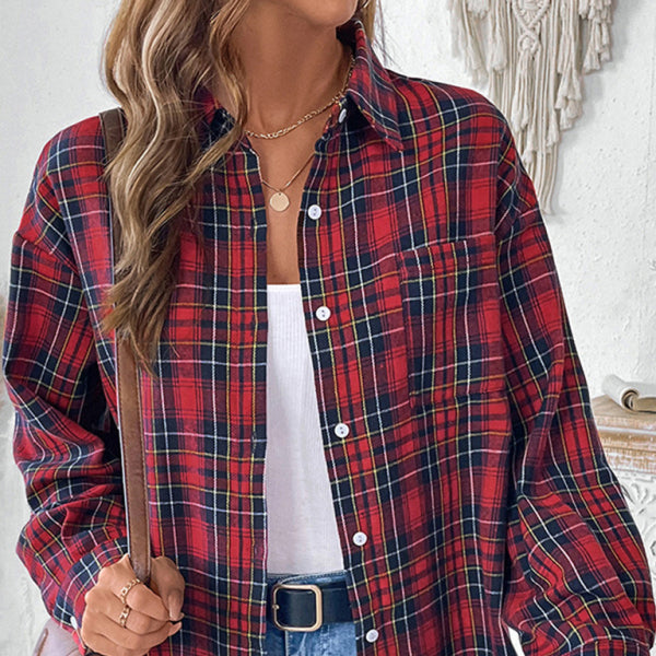 Women's Retro Plaid Shacket – Cozy, Stylish & Effortlessly Chic