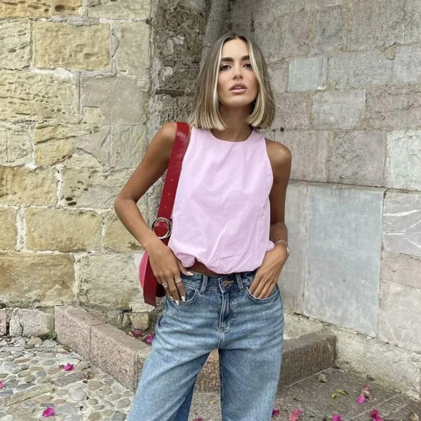 ✨ Pink Sleeveless Balloon Tank Top – Chic, Flattering & Trendy Must-Have 💖