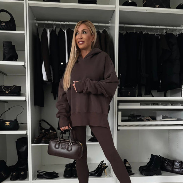 π₯ Cozy & Chic Women's Hooded Sweatshirt Set β Perfect for Fall & Winter Loungewear βοΈ