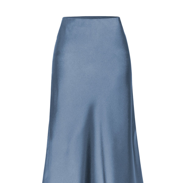 Chic Satin High Waist Midi Skirt with Flirty Side Slit – Perfect for Any Occasion