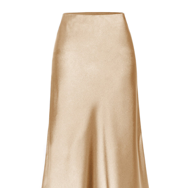 Chic Satin High Waist Midi Skirt with Flirty Side Slit – Perfect for Any Occasion