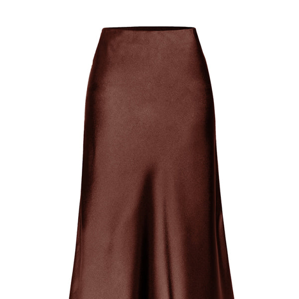 Chic Satin High Waist Midi Skirt with Flirty Side Slit – Perfect for Any Occasion