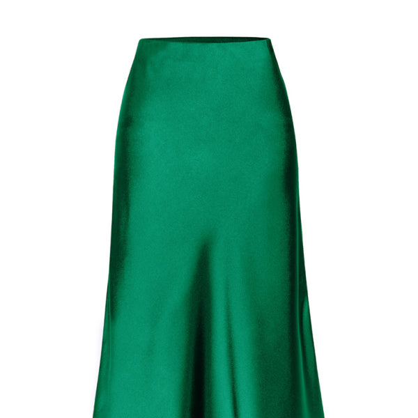 Chic Satin High Waist Midi Skirt with Flirty Side Slit – Perfect for Any Occasion