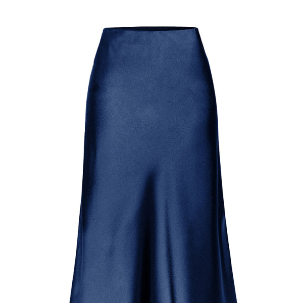 Chic Satin High Waist Midi Skirt with Flirty Side Slit – Perfect for Any Occasion