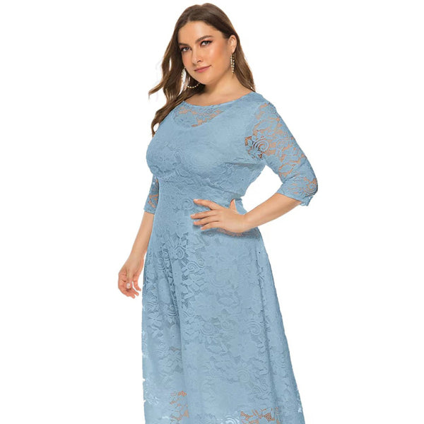 π€ Plus Size Lace Evening Dress Bridesmaid Outfit β Elegant & Flattering Fit β¨