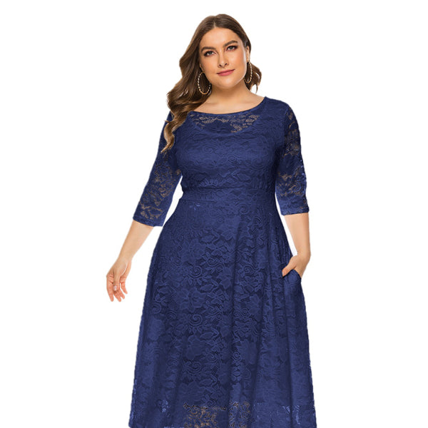 π€ Plus Size Lace Evening Dress Bridesmaid Outfit β Elegant & Flattering Fit β¨