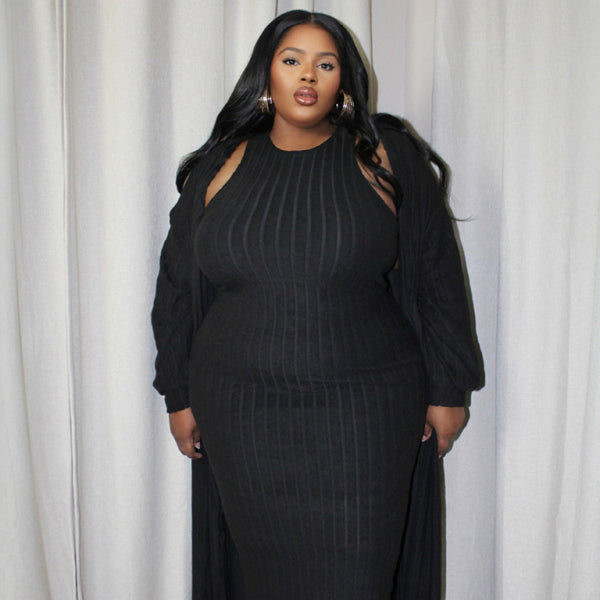 β¨ Chic Plus Size Two-Piece Set β Casual Long Sleeve Jacket & Pants for Fall Winter β¨