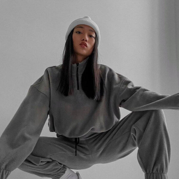 ποΈ Chic & Cozy Zip-Up Sweatshirt Two-Piece Set β Perfect for Fall & Winter βοΈ