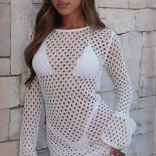 π Breezy Knit Beach Dress Backless Cover Up β Sexy & Stylish Vacation Outfit βοΈ