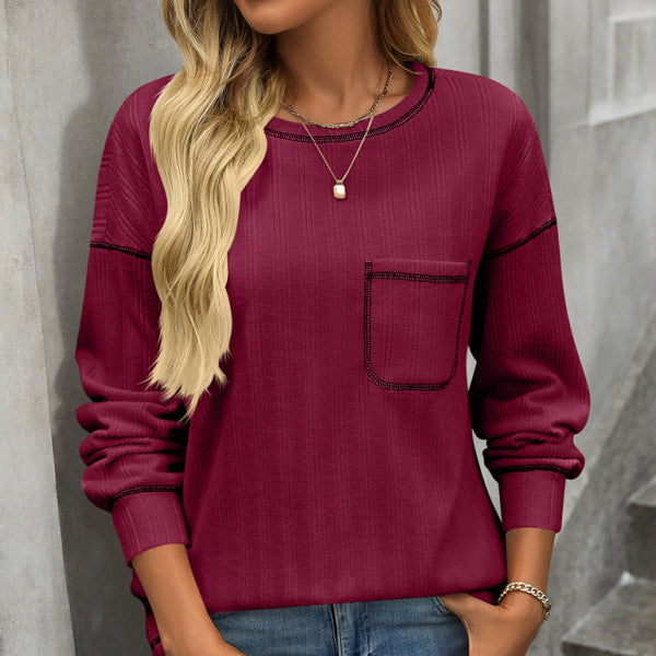🛍️ Cozy Chic Ribbed Knit T-Shirt – Soft, Stylish & Perfect for Layering 🛍️