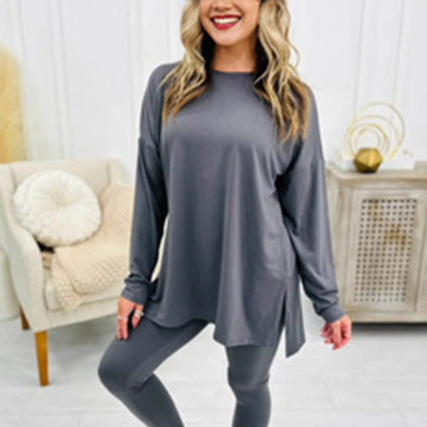 ✨ Cozy & Chic Two-Piece Lounge Set – Soft Cotton Blend, Perfect for Fall & Winter ✨