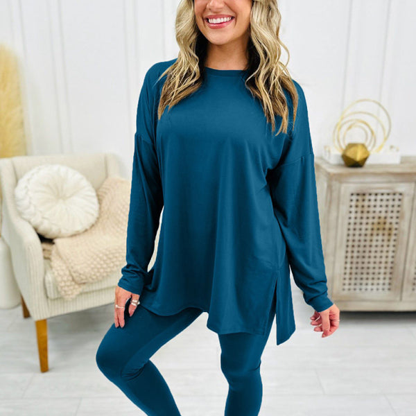 ✨ Cozy & Chic Two-Piece Lounge Set – Soft Cotton Blend, Perfect for Fall & Winter ✨