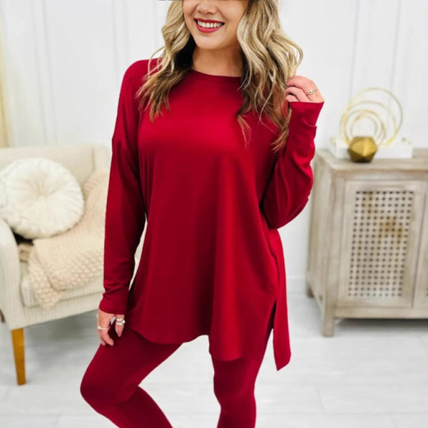 ✨ Cozy & Chic Two-Piece Lounge Set – Soft Cotton Blend, Perfect for Fall & Winter ✨