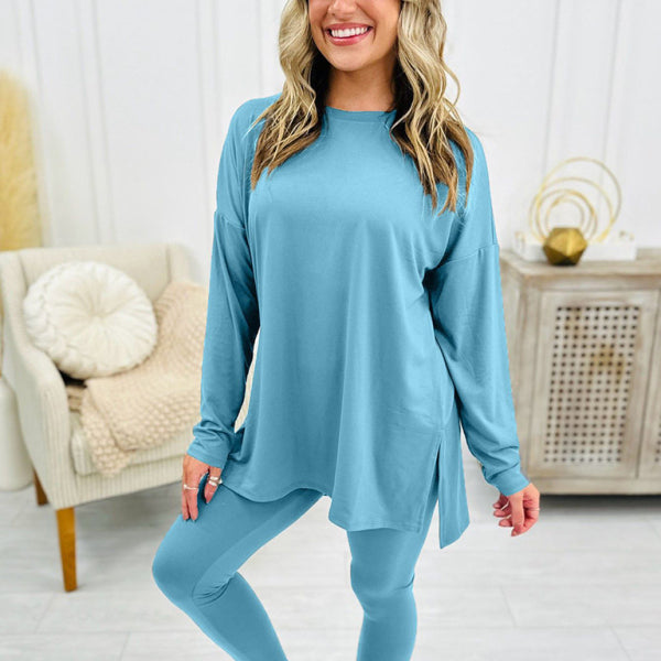 ✨ Cozy & Chic Two-Piece Lounge Set – Soft Cotton Blend, Perfect for Fall & Winter ✨