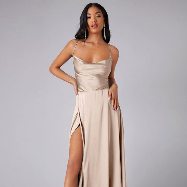 ✨ Sexy Backless Slim Fit Maxi Dress – Elegant Waist-Hugging Long Dress for Women ✨