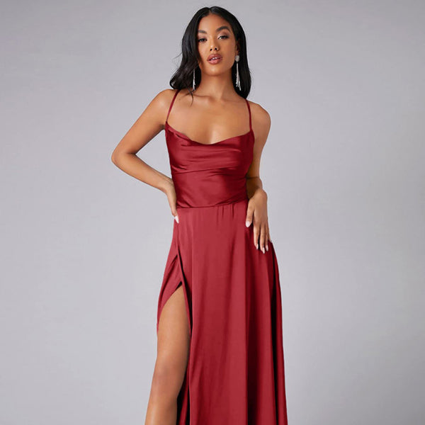 ✨ Sexy Backless Slim Fit Maxi Dress – Elegant Waist-Hugging Long Dress for Women ✨