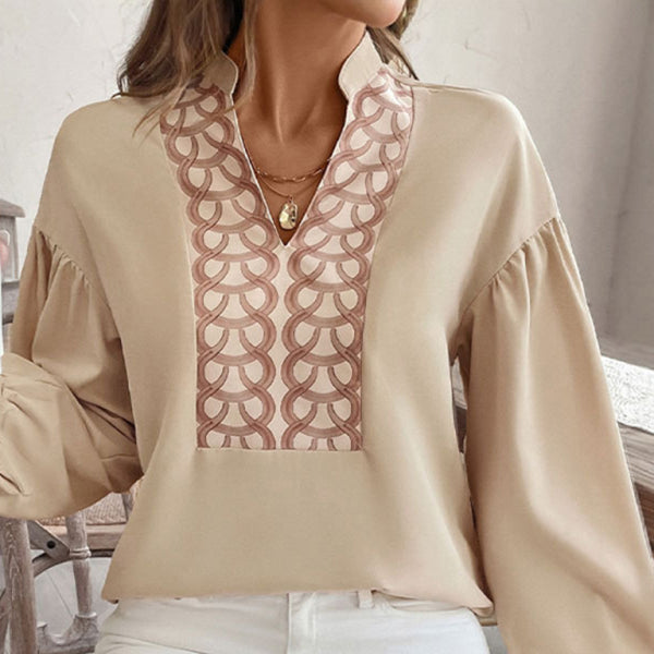 ποΈ Chic Printed Long Sleeve Shirt β Trendy Ethnic Style Blouse for Women π