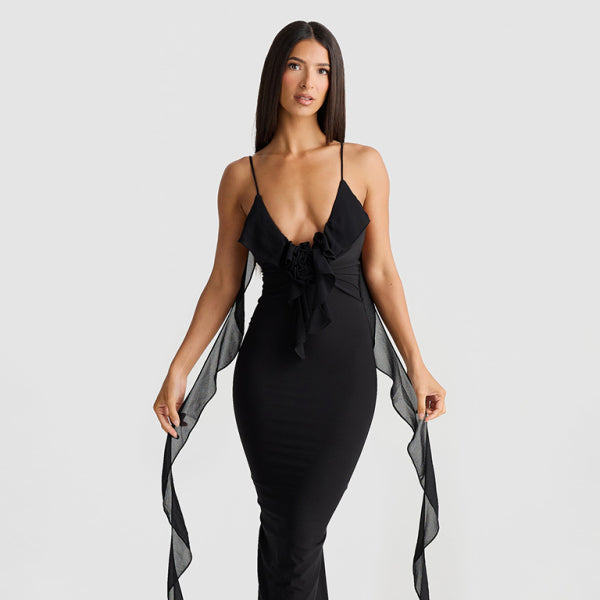 🔥 Hot Girl’s New Sexy V-Neck Backless Fishtail Evening Dress – Sultry & Elegant 🔥