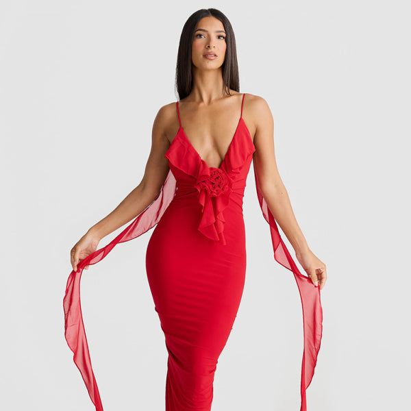 🔥 Hot Girl’s New Sexy V-Neck Backless Fishtail Evening Dress – Sultry & Elegant 🔥