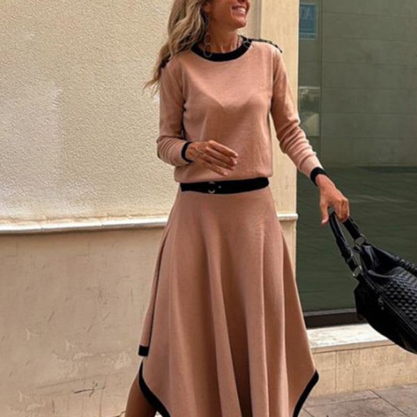 ✨ Chic Long-Sleeve Skirt Set – Trendy Two-Piece Outfit for Any Season ✨
