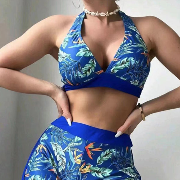 π Trendy Halter Neck High Waist Bikini β Sexy Floral Print Swimsuit for Vacation π΄