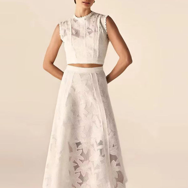 ποΈ Chic & Trendy Vacation 2-Piece Set β Sleeveless Top + Embroidered Skirt βοΈ